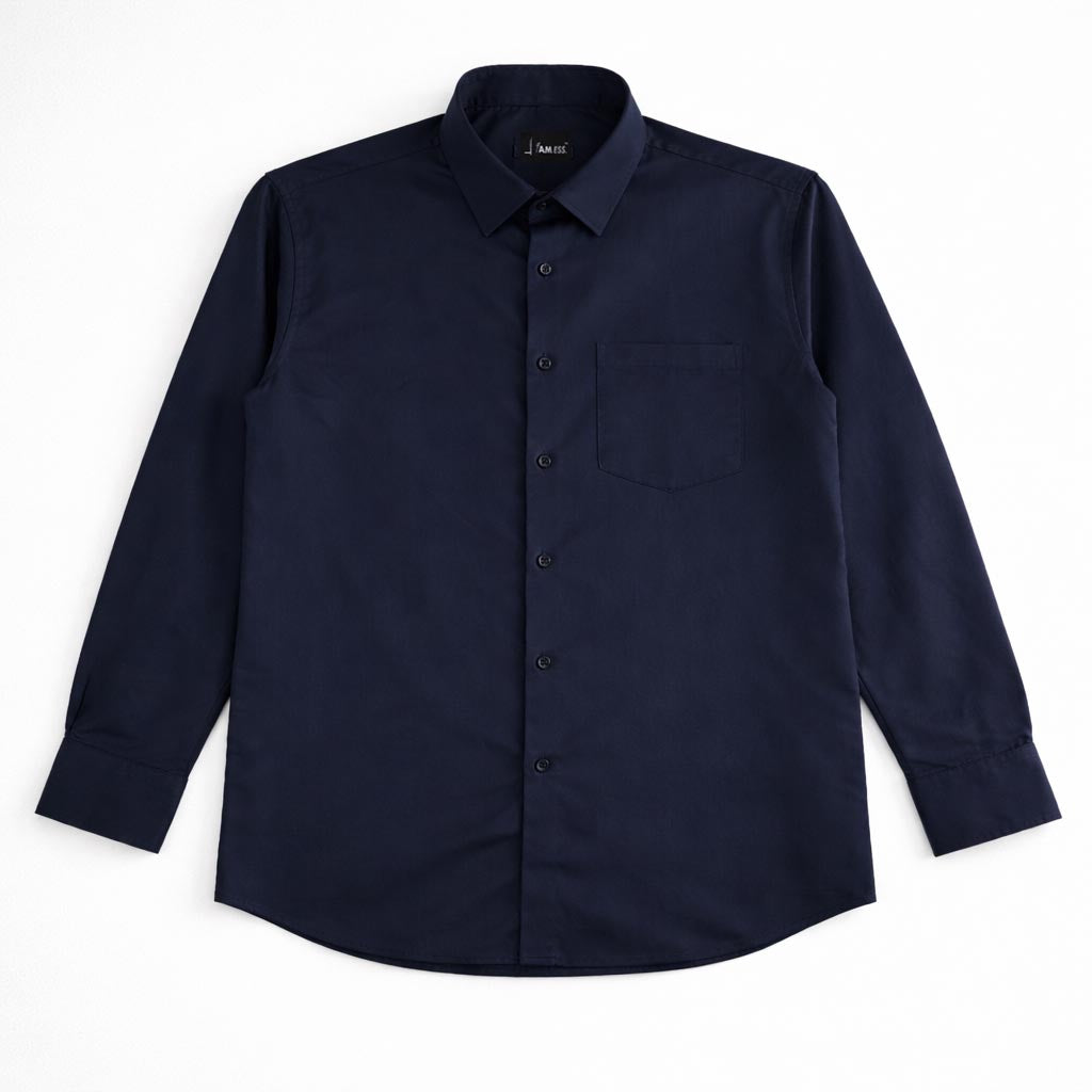Satin Shirt - Ink Blue
