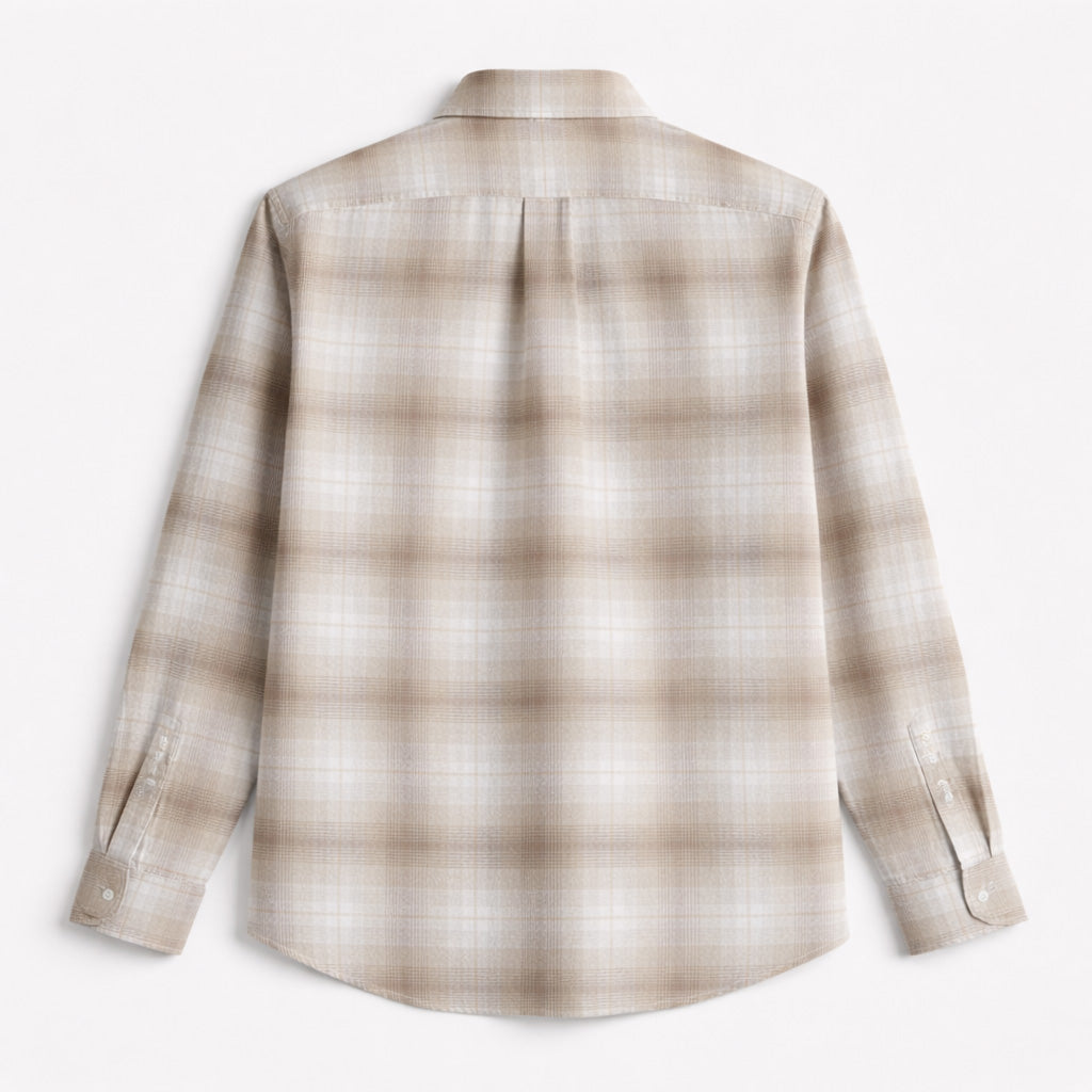 Dobby Cotton Shirt - Sand Brown