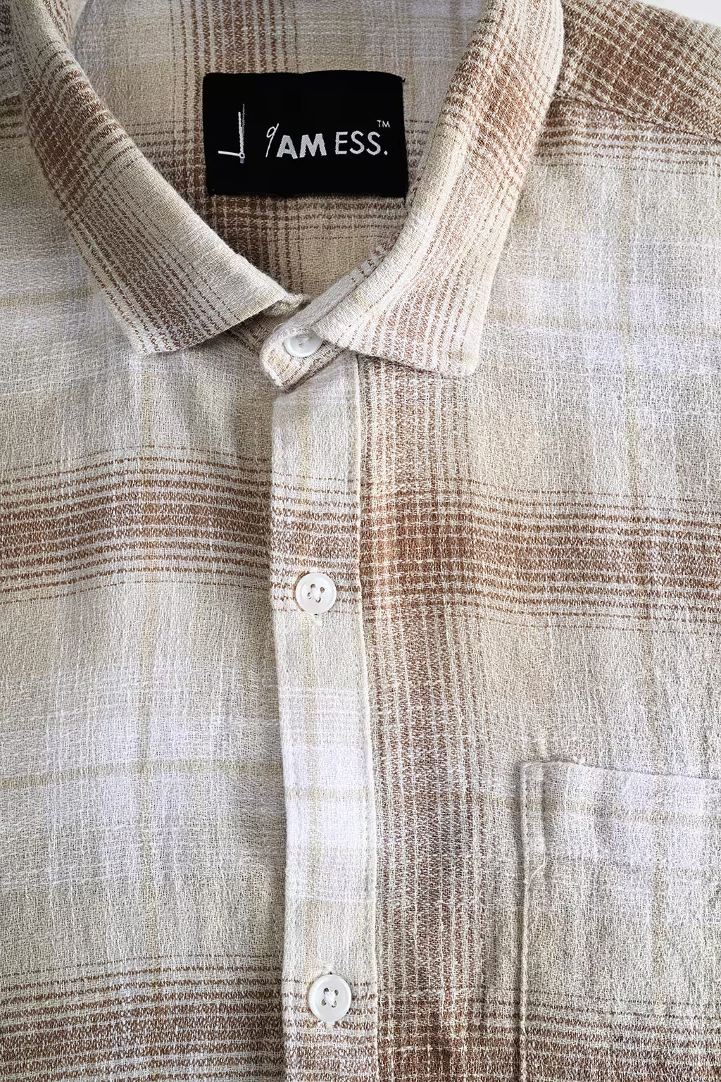 Dobby Cotton Shirt - Sand Brown