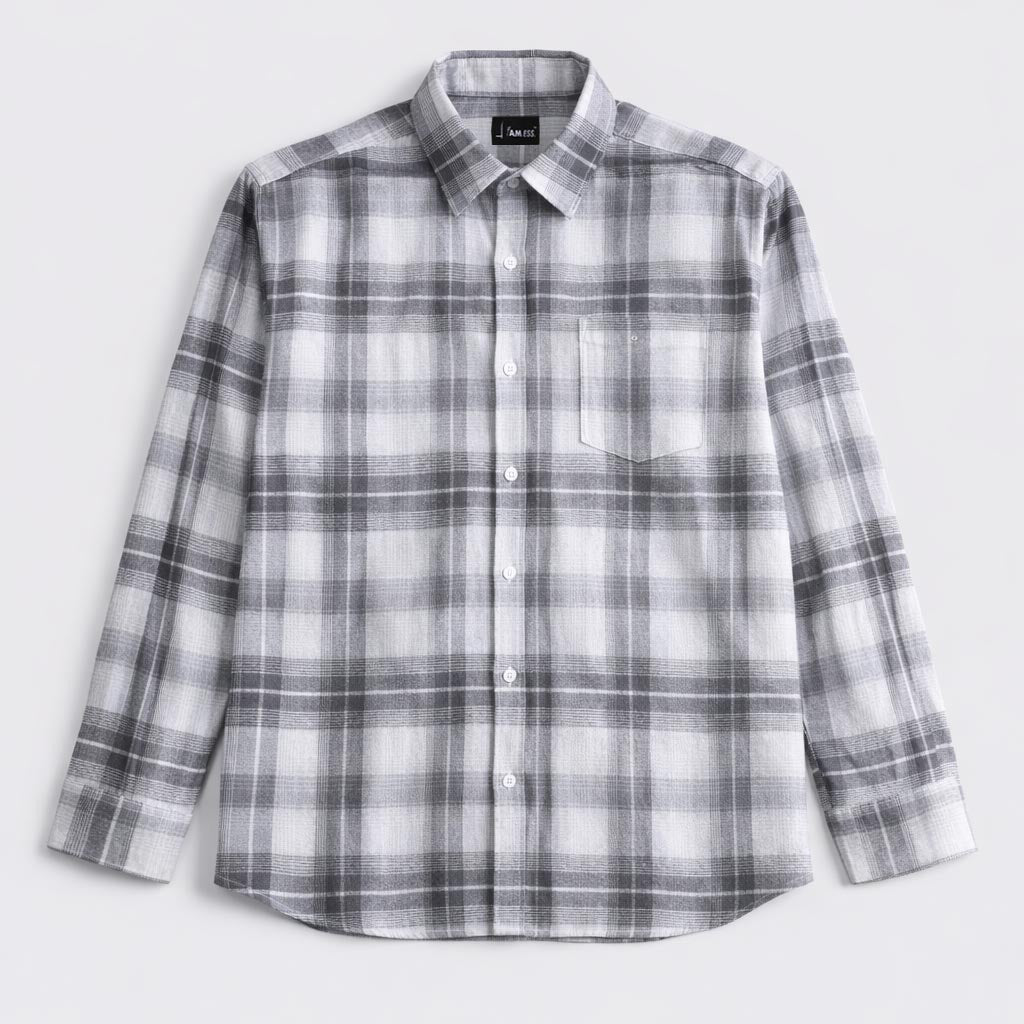 Dobby Cotton Shirt - Ash Grey