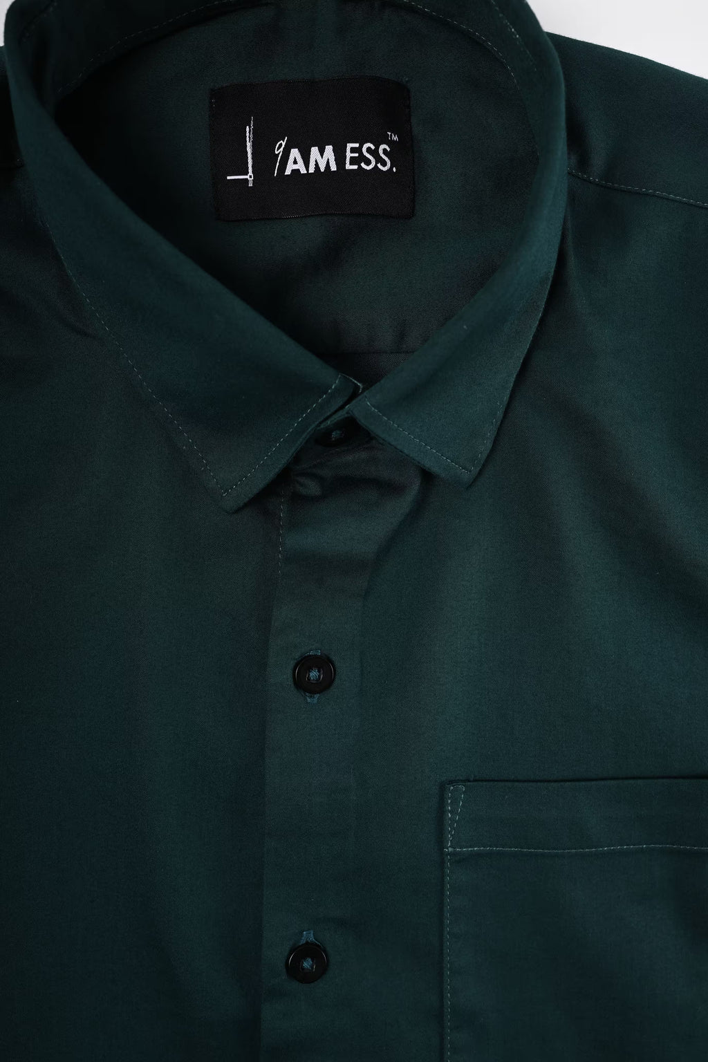 Satin Shirt - Pine Green