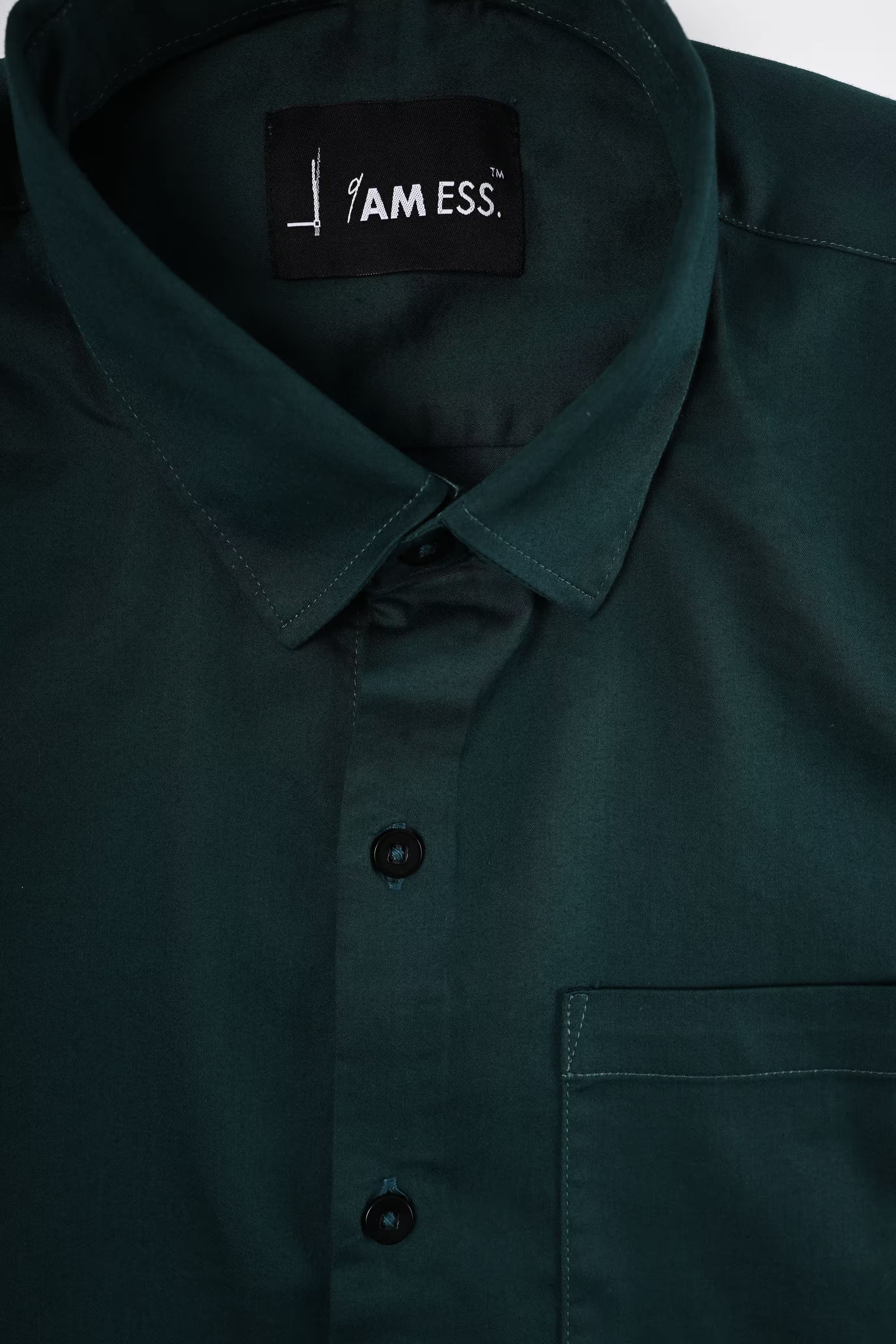 Satin Shirt - Pine Green