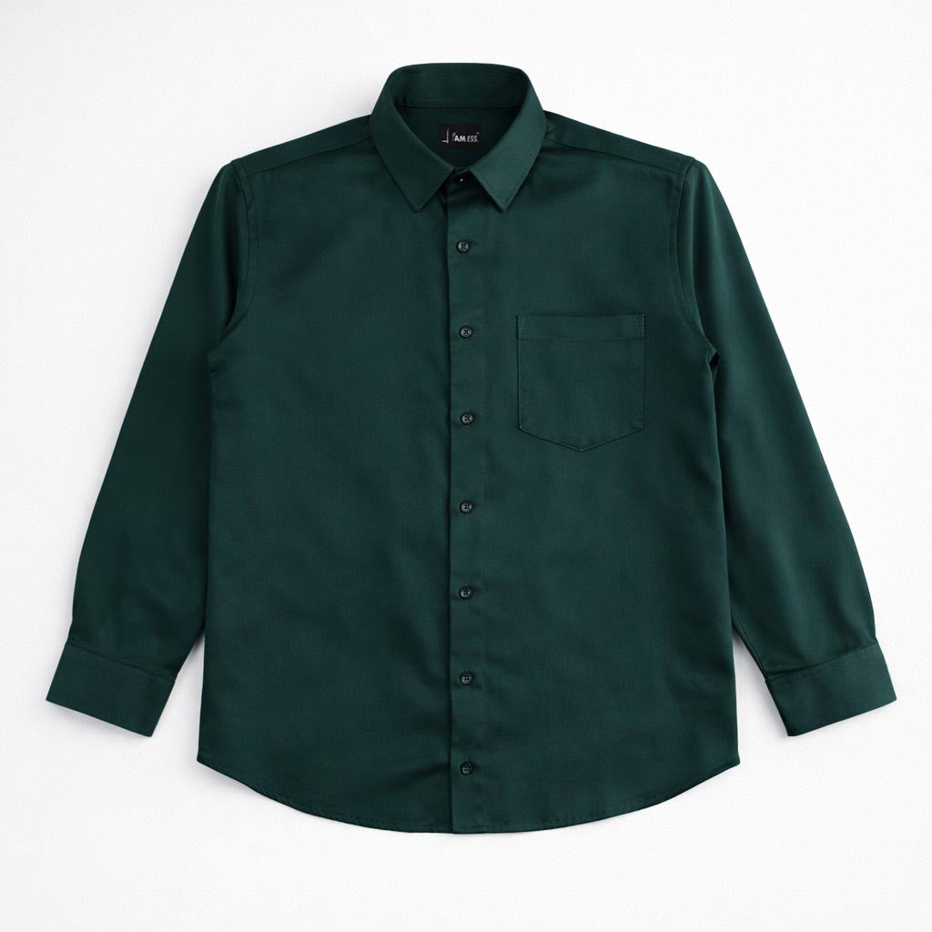 Satin Shirt - Pine Green