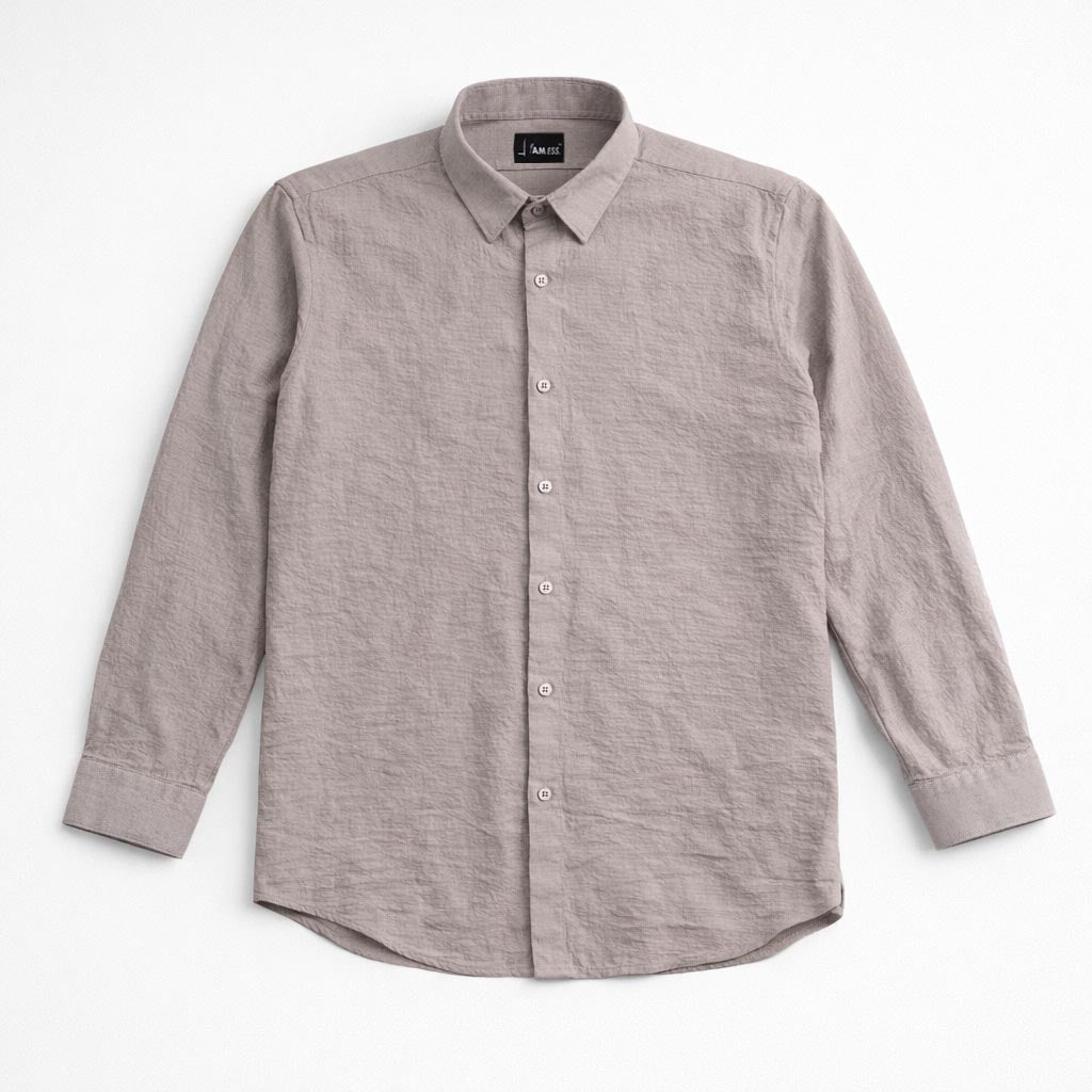 Crinkled Textured Shirt - Earth Brown