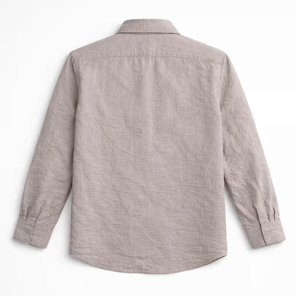 Crinkled Textured Shirt - Earth Brown