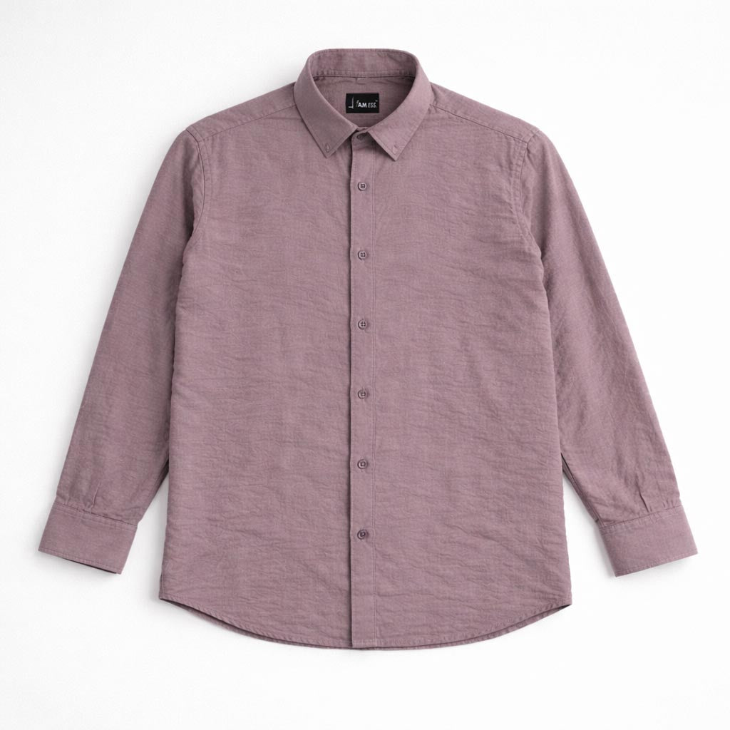 Crinkled Textured Shirt - Muted Rose