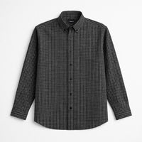 Micro Check Cotton Shirt - Black