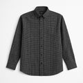 Micro Check Cotton Shirt - Black