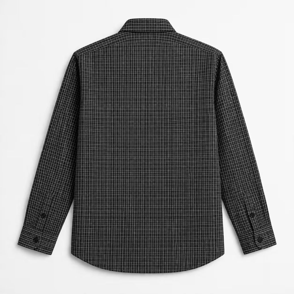 Micro Check Cotton Shirt - Black