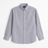Micro Check Cotton Shirt - White