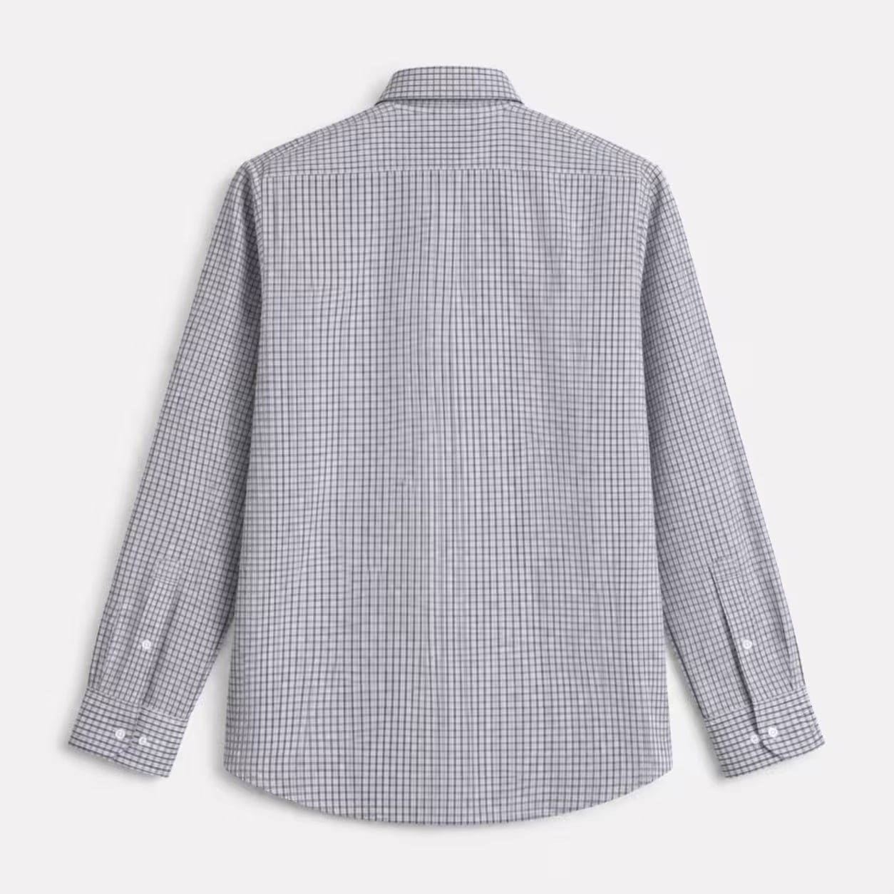 Micro Check Cotton Shirt - White