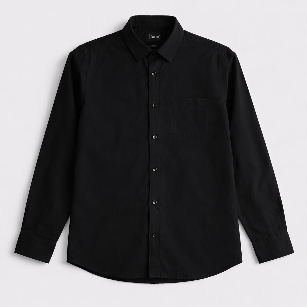Standard Oxford Cotton Shirt - Black