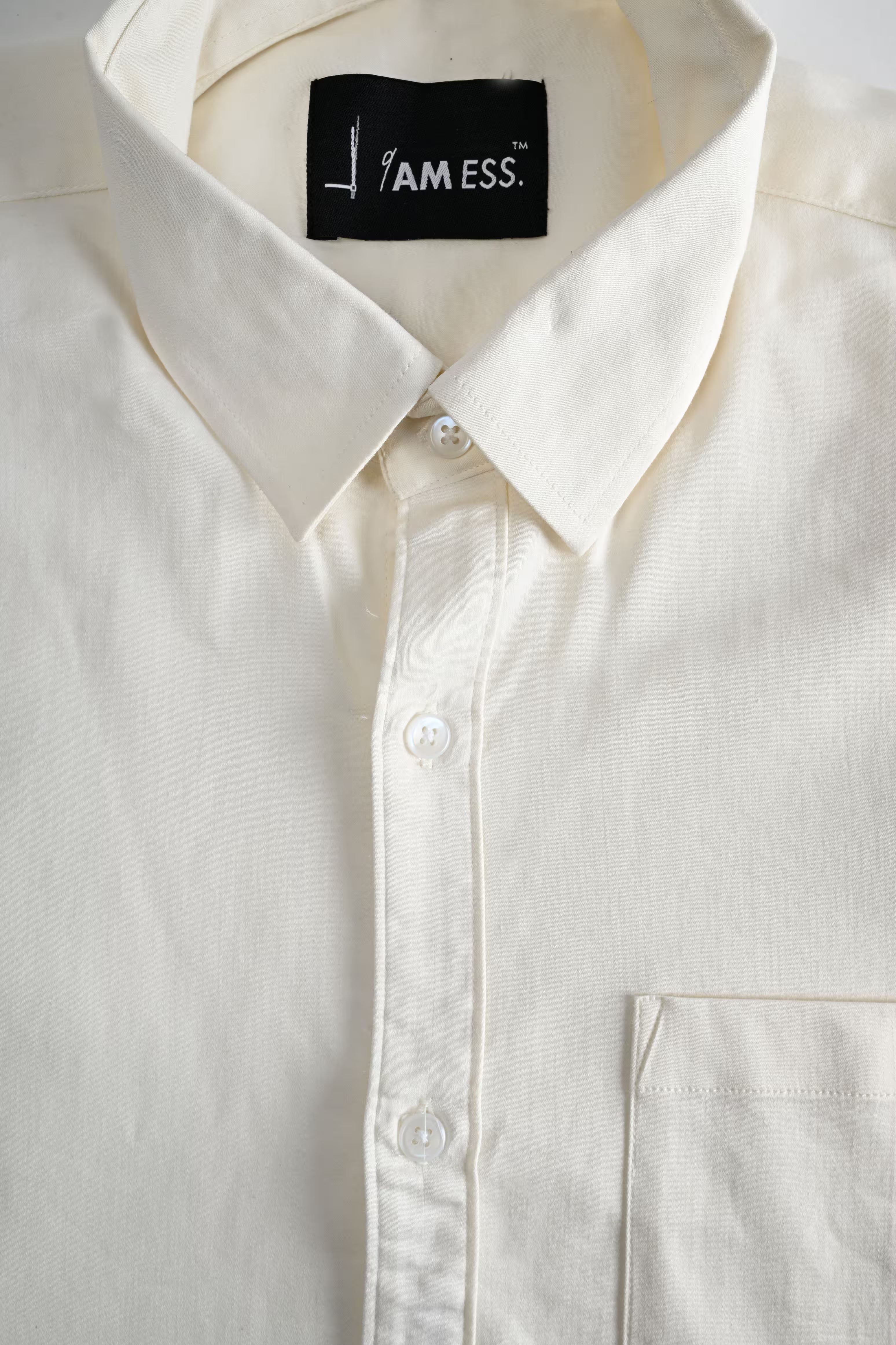 Satin Shirt - Ecru / Light Beige
