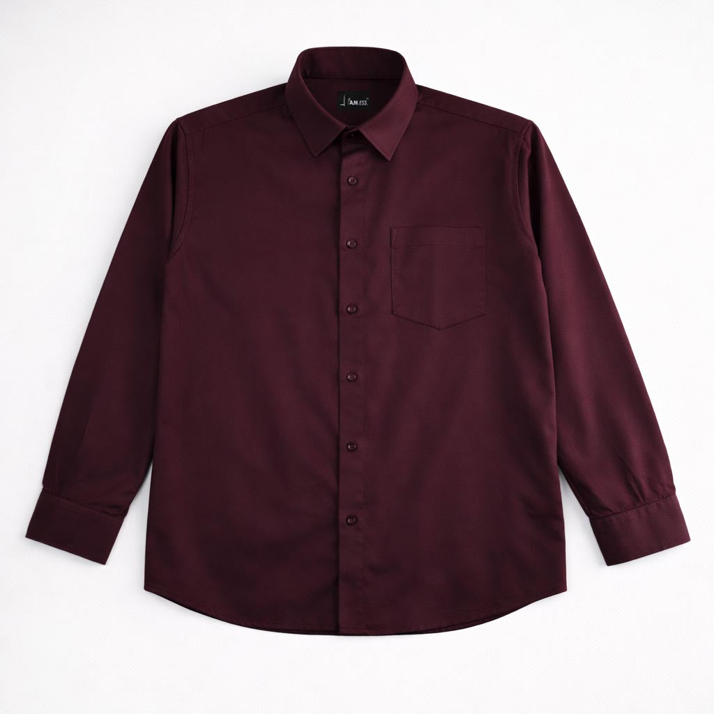 Satin Shirt - Merlot Wine