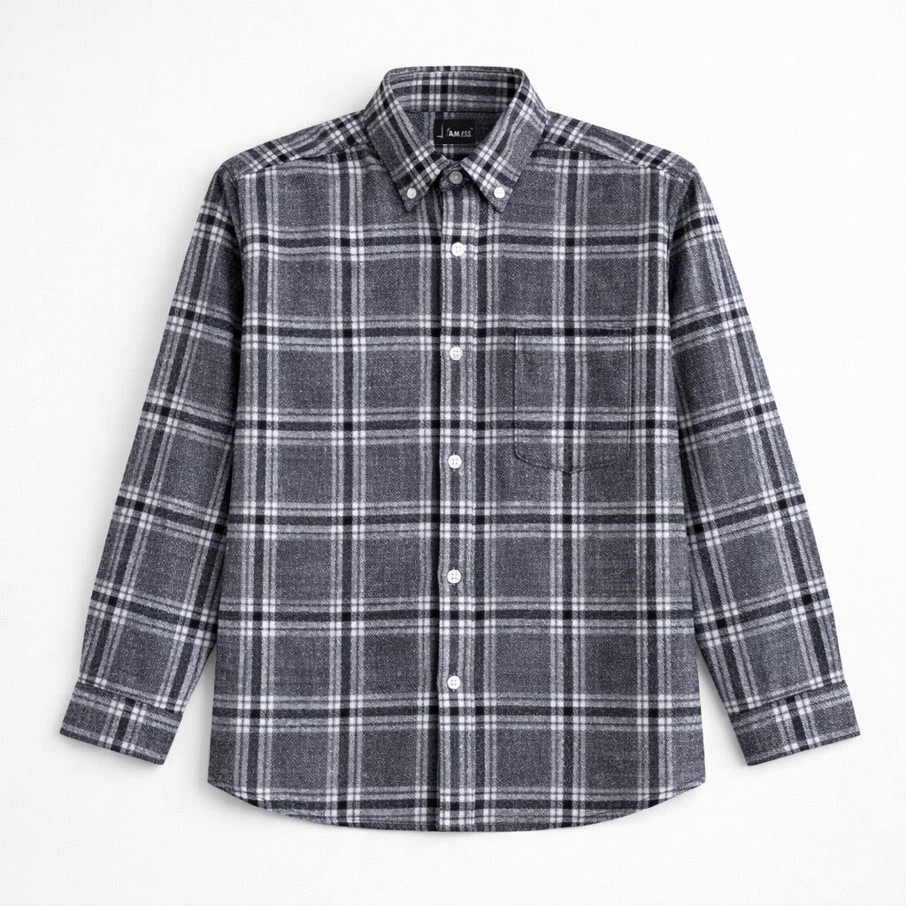 Wool-Blend Check Shirt