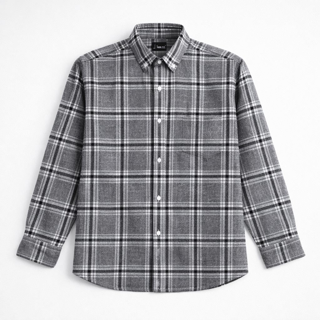 Wool-Blend Check Shirt