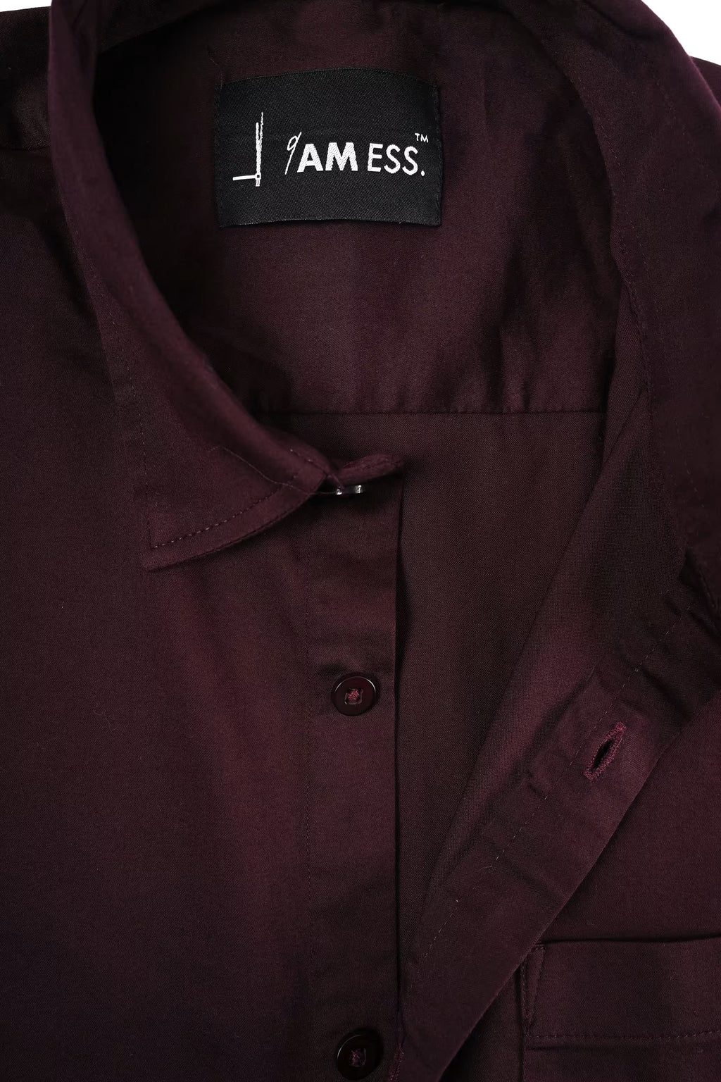 Satin Shirt - Merlot Wine