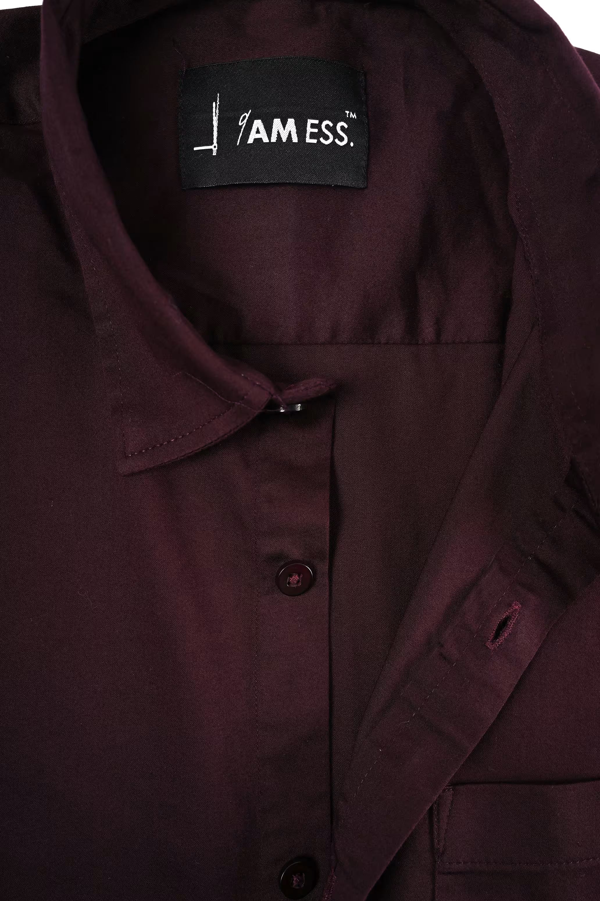 Satin Shirt - Merlot Wine