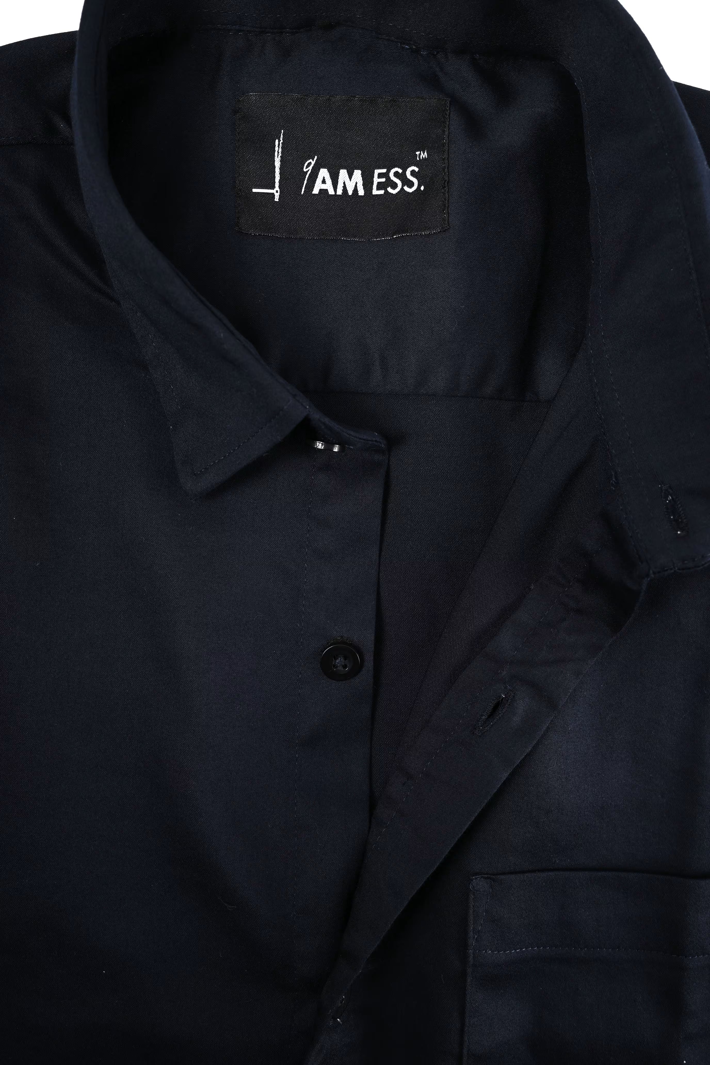 Satin Shirt - Ink Blue